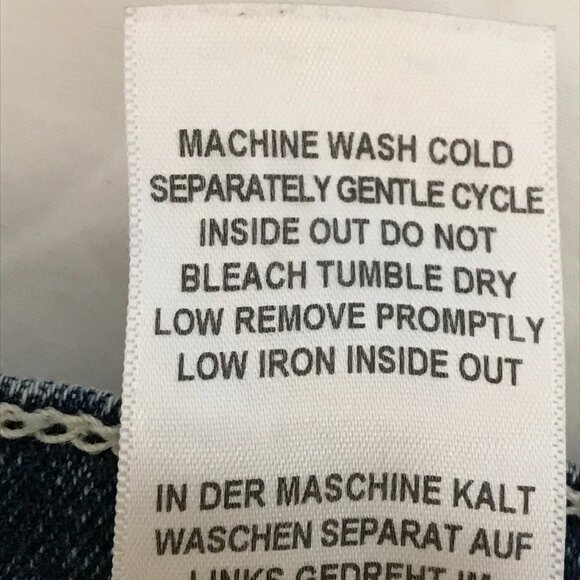 True Religion Geno Relaxed Slim Jeans Men 36x33 Blue Mid Rise Distressed Stretch - Picture 12 of 13